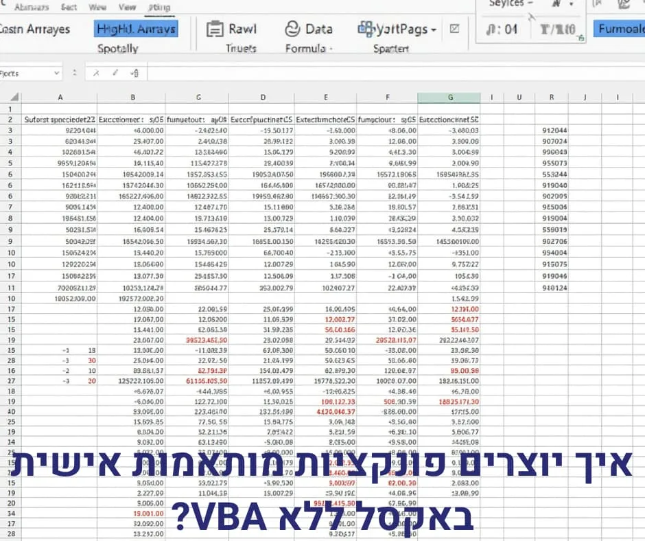 איך יוצרים פונקציות מותאמות אישית באקסל ללא VBA?